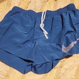 Nike Women's Athletic Shorts in Blue with White Accents